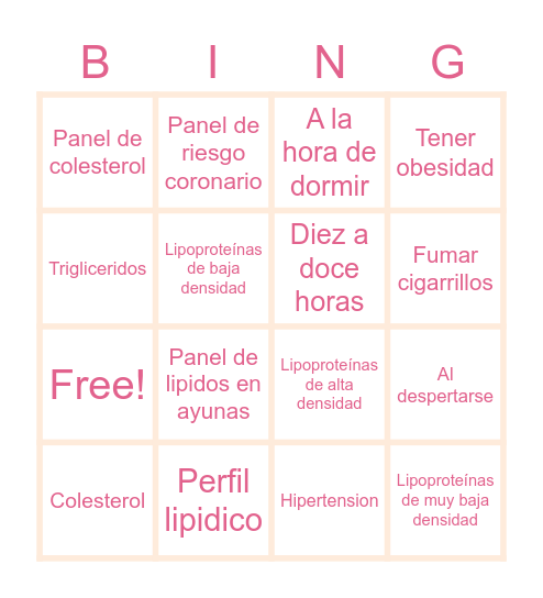Spanish Lesson #3 Bingo Card