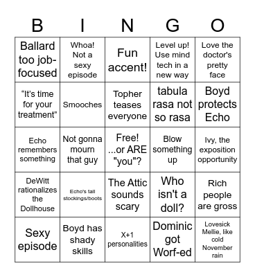 Dollhouse (Joss Whedon) Bingo! Bingo Card