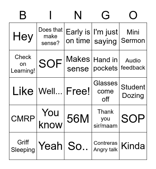 CHBOLC 23-001 Bingo Card