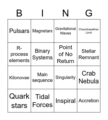 test Bingo Card