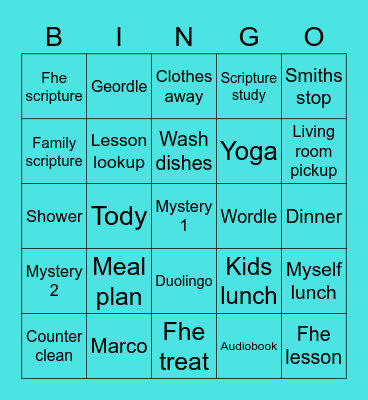 Waluska Bingo Card