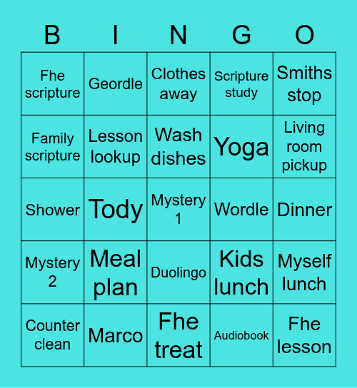 Waluska Bingo Card