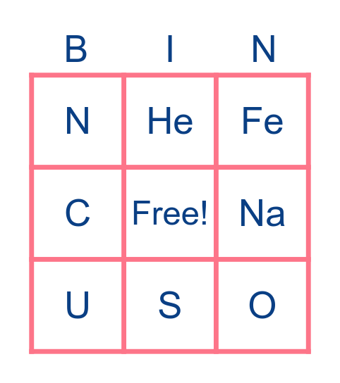 ตารางธาตุ Bingo Card