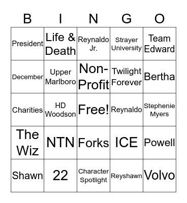 LaShawn Birthday Party Bingo Card