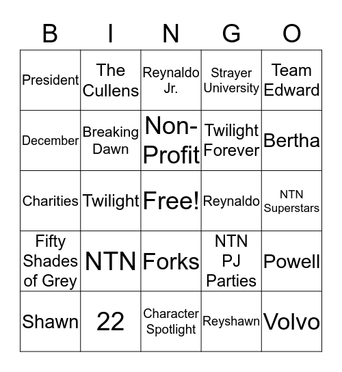 LaShawn Birthday Party Bingo Card