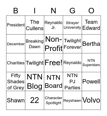 LaShawn Birthday Party Bingo Card
