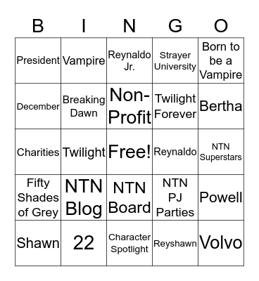LaShawn Birthday Party Bingo Card