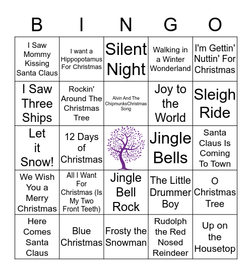 ~ Christmas Carol Bingo ~ Bingo Card