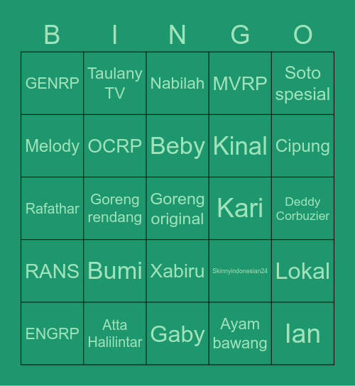 ian0tnt Bingo Card