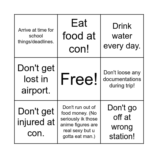 Safety bingo. Bingo Card