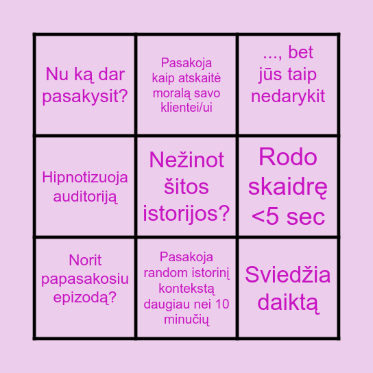 Gailienės bingo Card