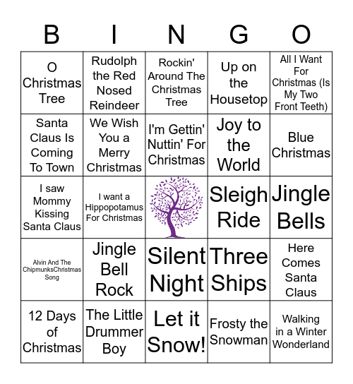 ~ Christmas Carol Bingo ~ Bingo Card