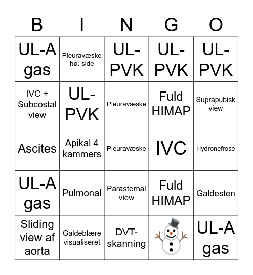 Ultralyds-Bingo Card