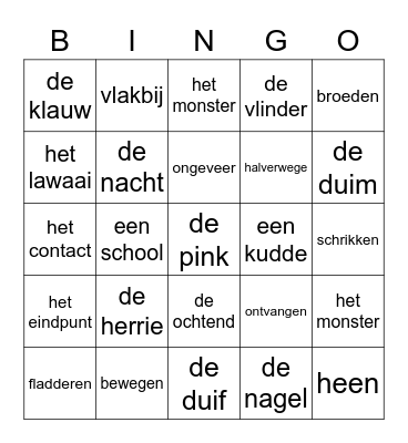In vogelvlucht Bingo Card