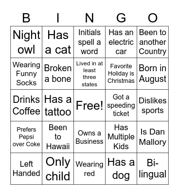 Vica's 40th! Bingo Card