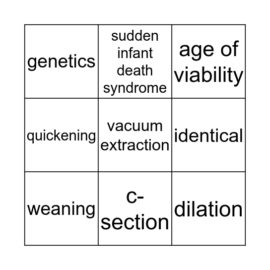 ABC Parenting Bingo Card