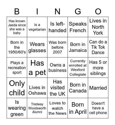 Work the Room Bingo Card