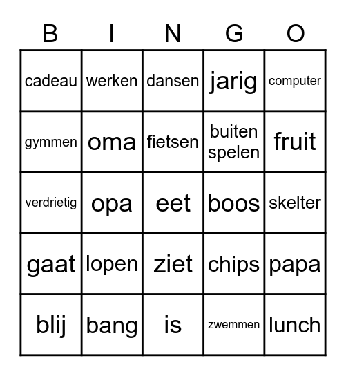 computer Bingo Card