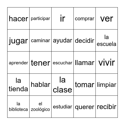 4th Grade Unit 3 + Places Bingo Card