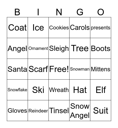 Winter Bingo Card