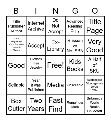 BWB Bingo Card