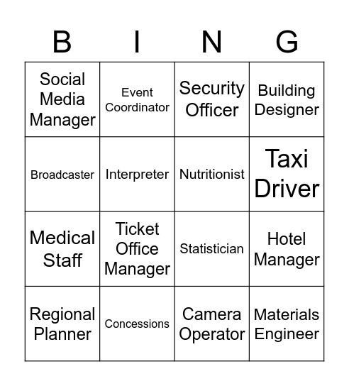 Career Trivia Bingo Card