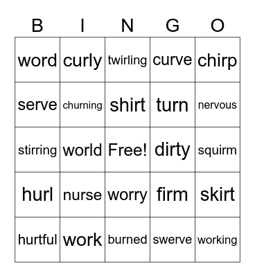 Er ir ur Bingo Card