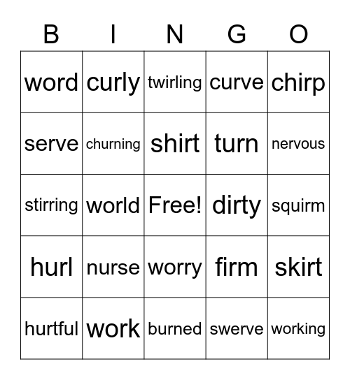 Er ir ur Bingo Card