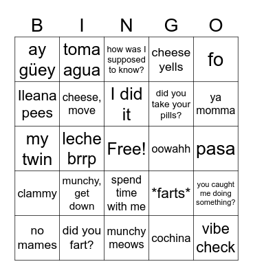 Casa Bingo Card