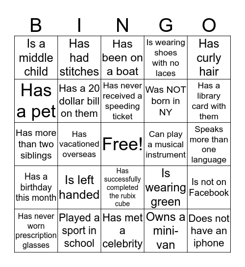 Mary and Joseph's Coffee House Bingo Card