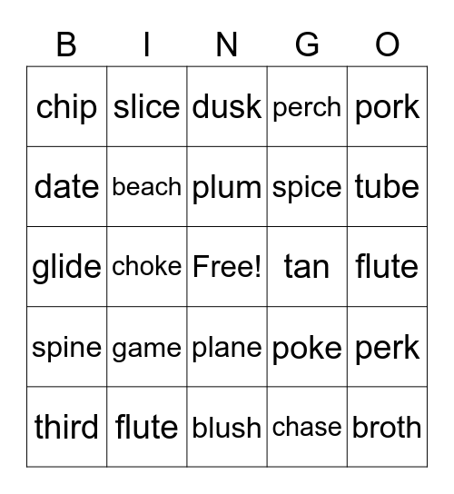 2nd Grade Bingo Card