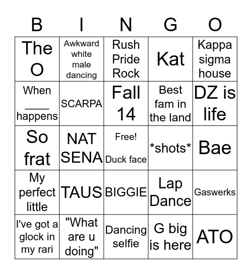 Kenzie snap story Bingo Card