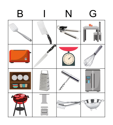 What's in the Kitchen? Bingo Card