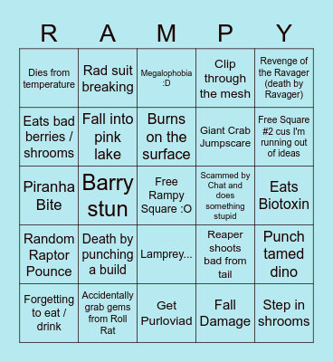 Rampy Abb Death Bingo Card