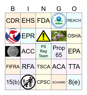 Regulatory Acronym Bingo Card