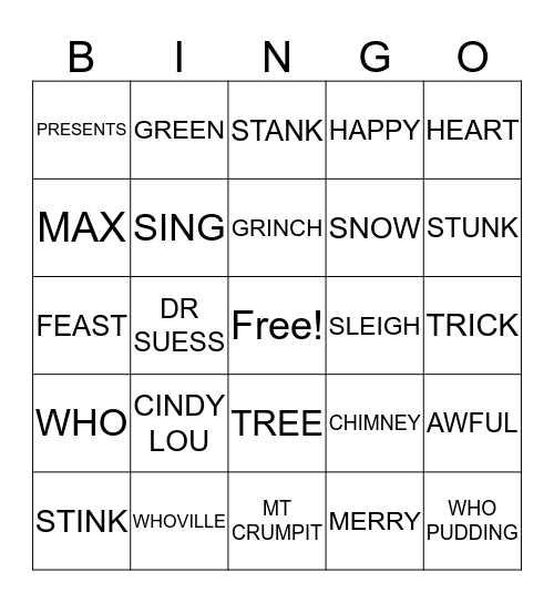 Grinch bingo free