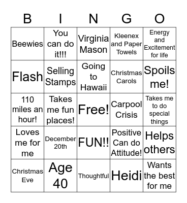 LINDY BINGO Card