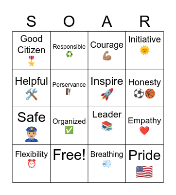 WRE SOAR Bingo! Bingo Card