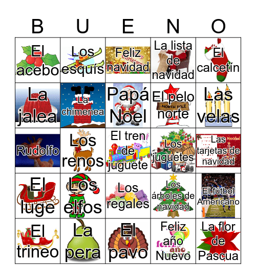X-mas "BUENO Bingo Card