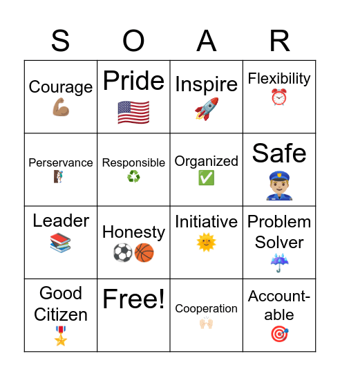 WRE SOAR Bingo! Bingo Card