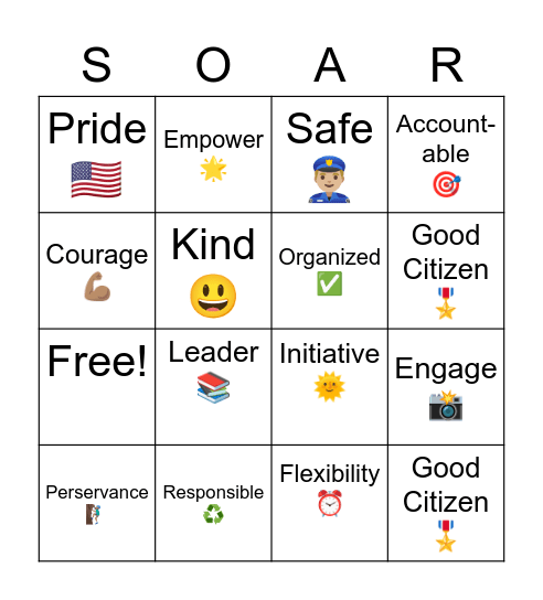 WRE SOAR Bingo! Bingo Card