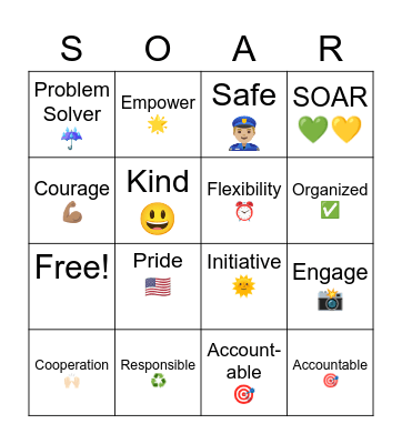 WRE SOAR Bingo! Bingo Card