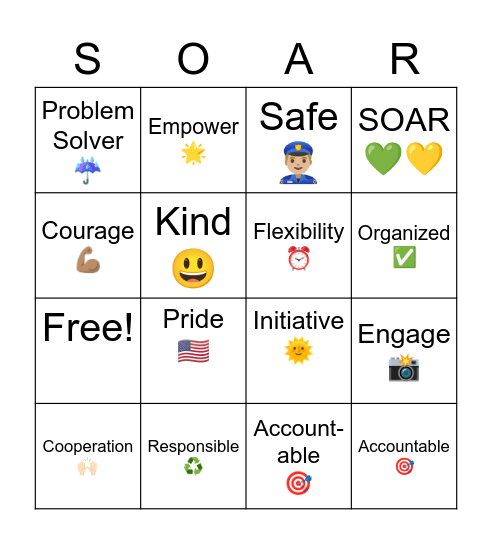 WRE SOAR Bingo! Bingo Card