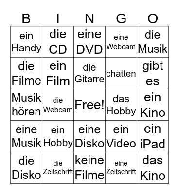 Endlich Frei Bingo Card