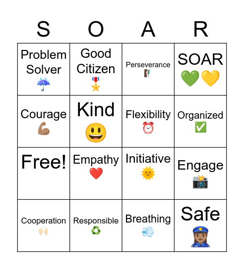 WRE SOAR Bingo! Bingo Card