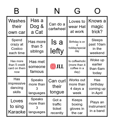 Ice Breaker Bingo Card