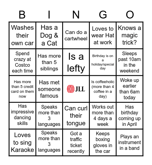 Ice Breaker Bingo Card