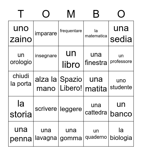 Oggetti di classe TOMBOLA Bingo Card