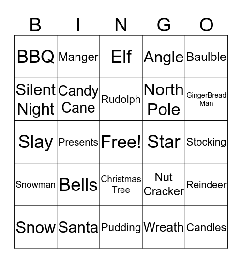 Xmas Bingo Card