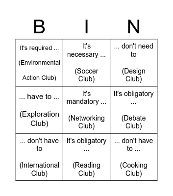 FR5 Bingo Card